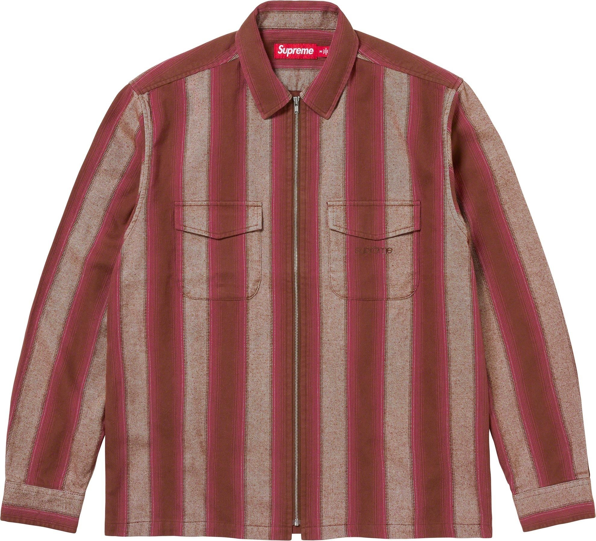 Stripe Flannel Zip Up Shirt view 4